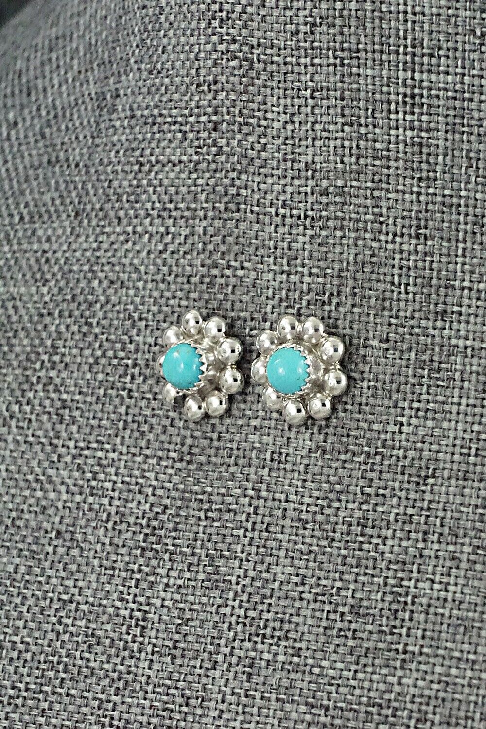 Turquoise & Sterling Silver Earrings - Elvera Towne