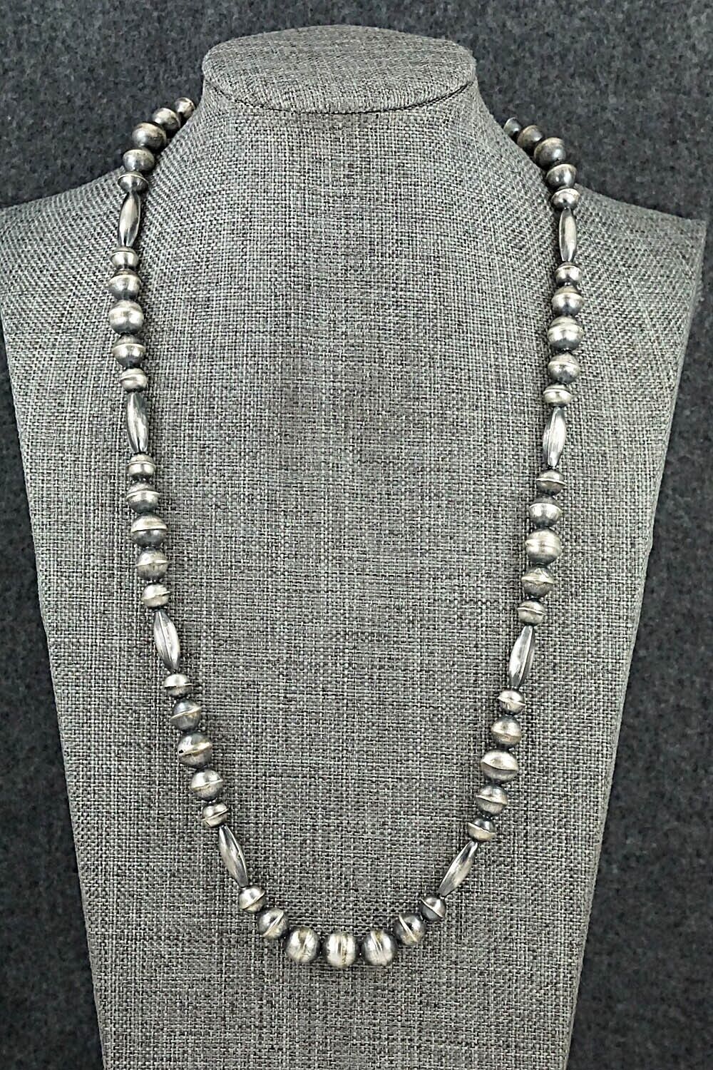 Sterling Silver Navajo Pearl Necklace 28" - Vintage