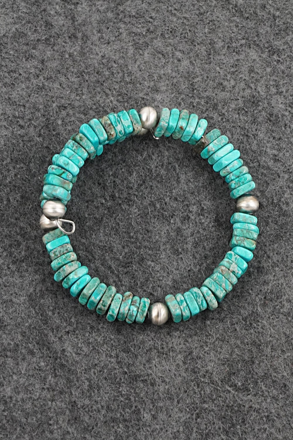 Turquoise & Sterling Silver Bracelet - Doreen Jake
