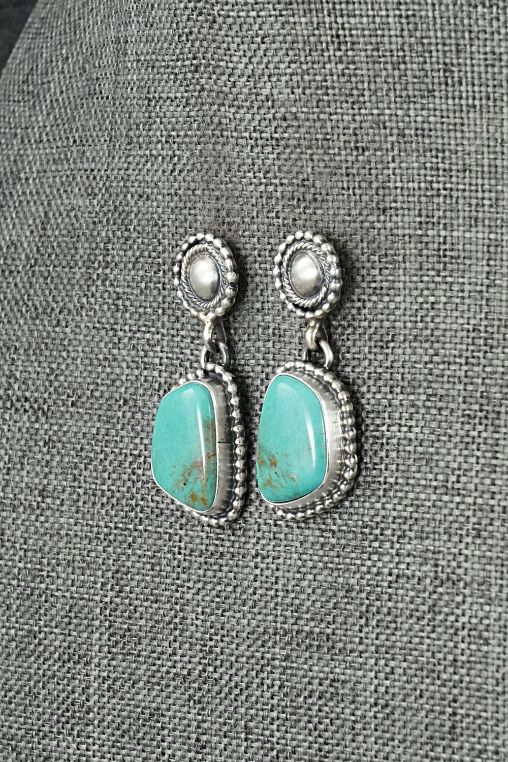 Turquoise & Sterling Silver Earrings - Darrin Livingston