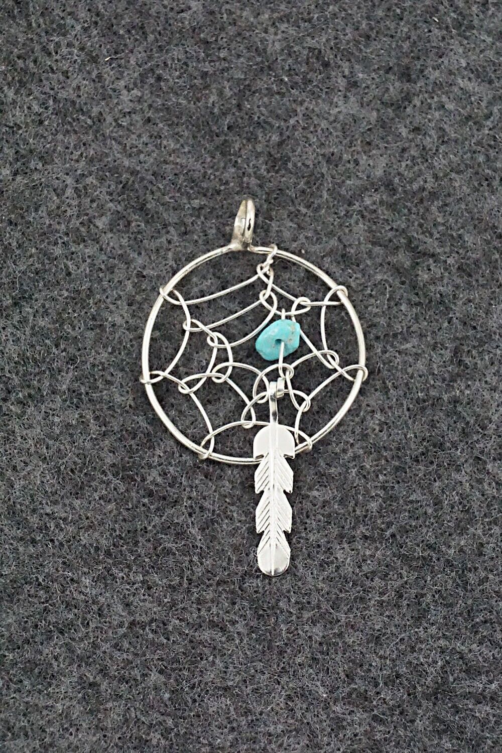 Turquoise and Sterling Silver Pendant - Helena Yazzie