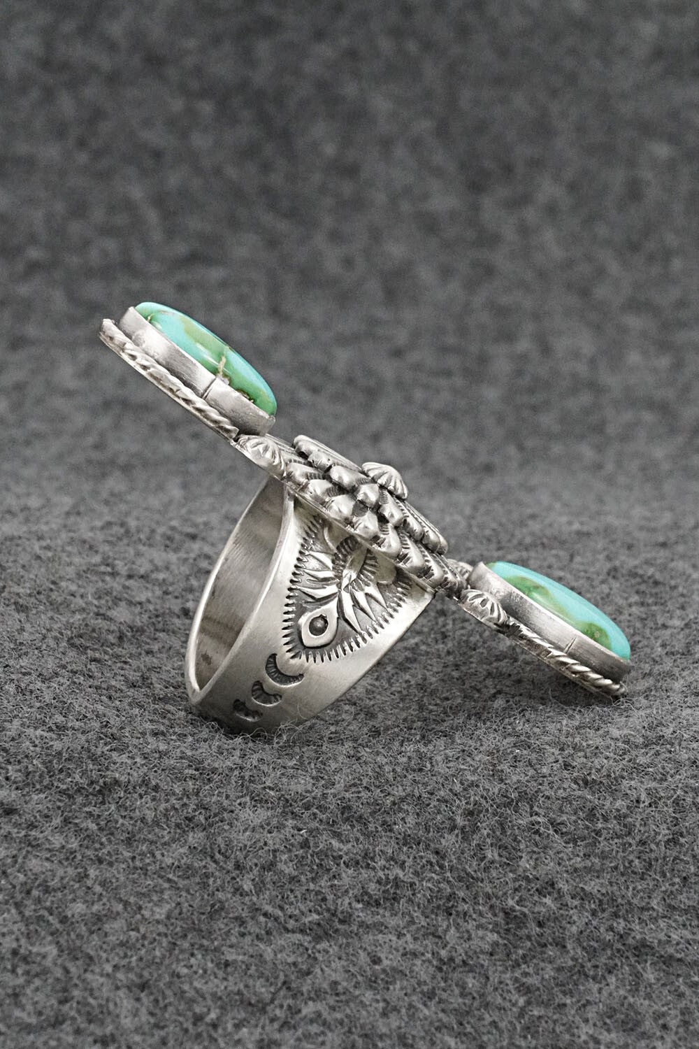 Turquoise & Sterling Silver Ring - Samuel Yellowhair - Size 8