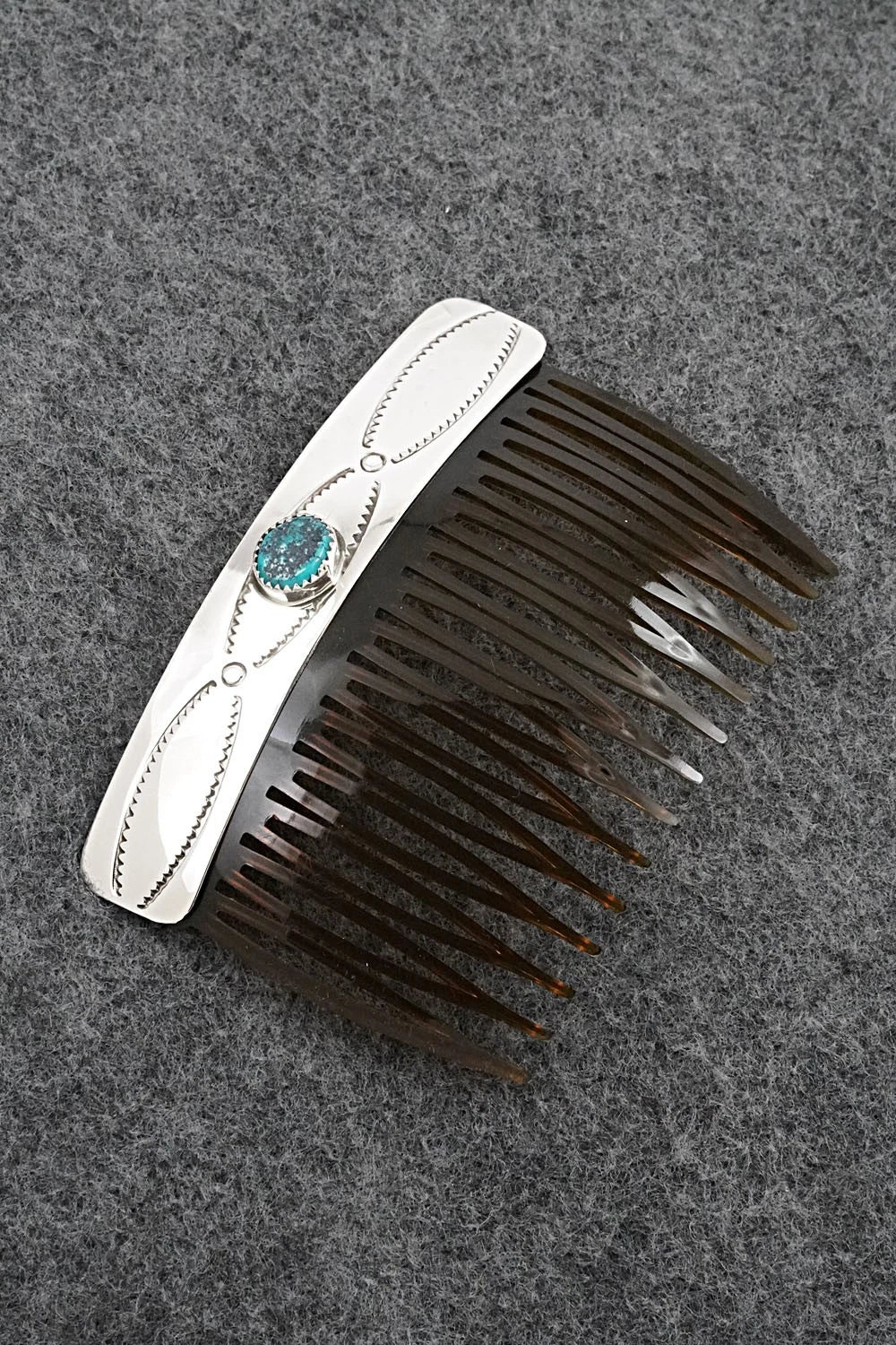 Turquoise & Sterling Silver Hair Combs - Joann Silver