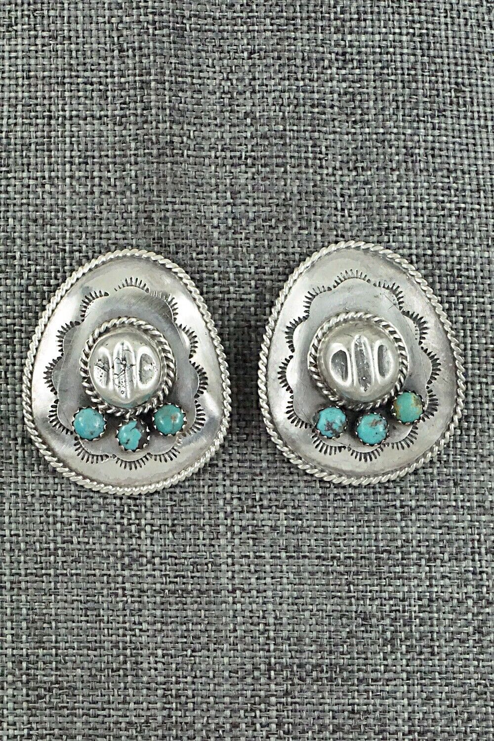 Turquoise & Sterling Silver Earrings - Bobby Platero