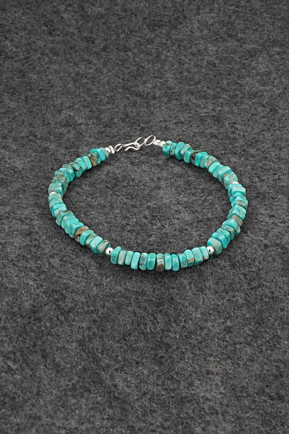 Turquoise & Sterling Silver Bracelet - Doreen Jake