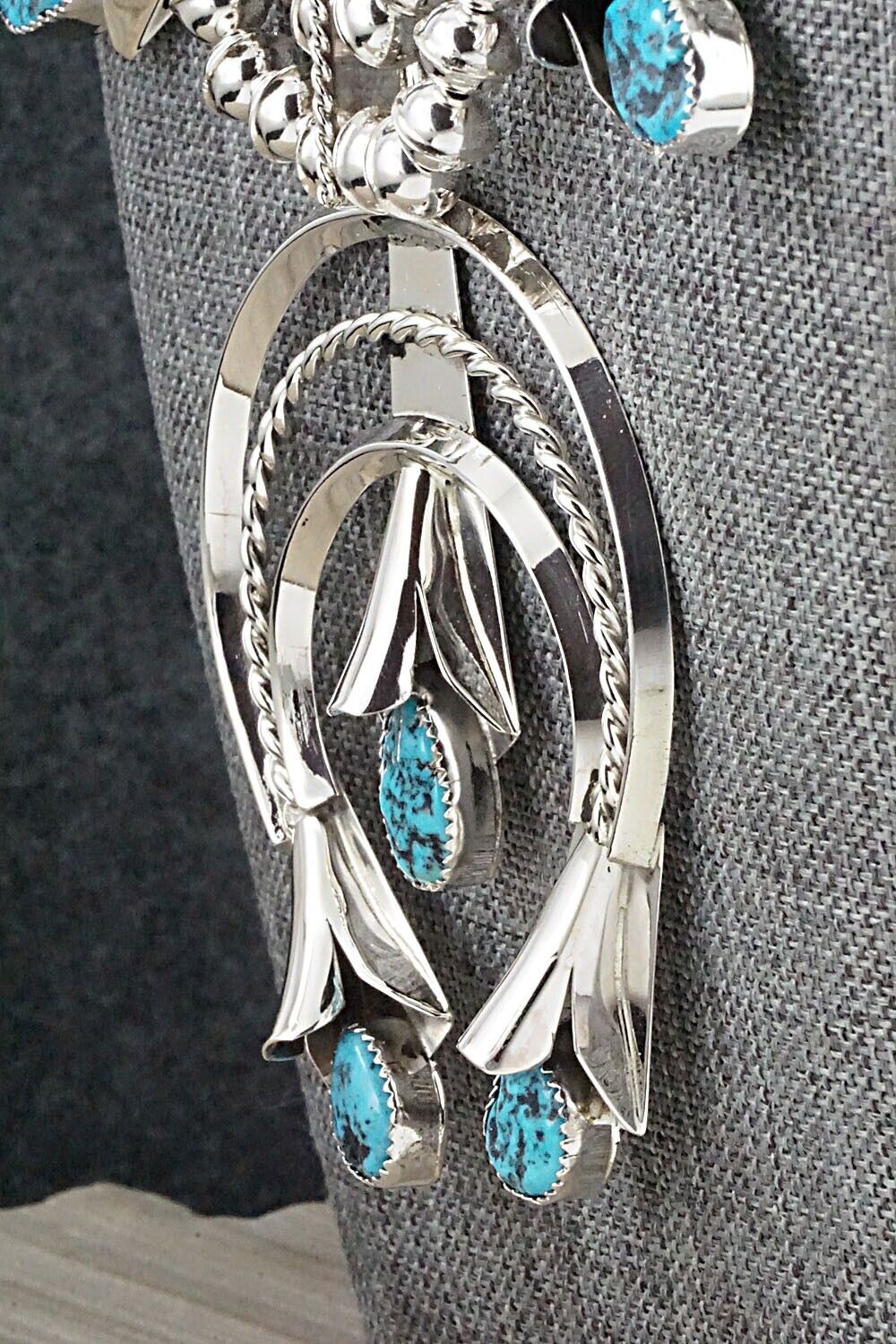 Turquoise & Sterling Silver Squash Blossom Set - Louise Yazzie