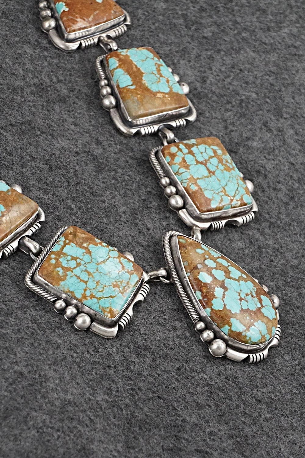 Turquoise & Sterling Silver Necklace and Earrings Set - Paul Livingston