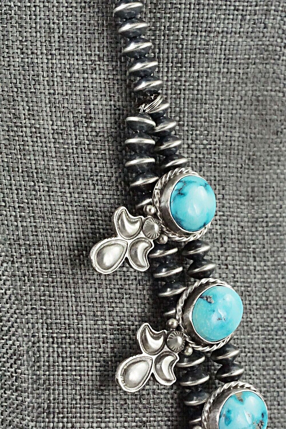 Turquoise & Sterling Silver Squash Blossom Set - Adrienne Gordon