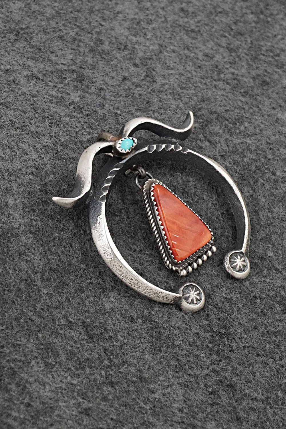 Spiny Oyster, Turquoise & Sterling Silver Pendant - Martha Cayatineto