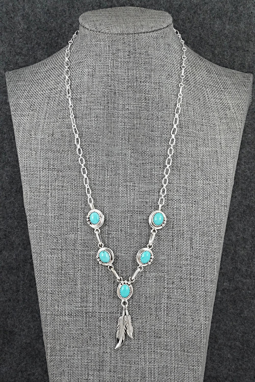 Turquoise & Sterling Silver Necklace - Verley Betone