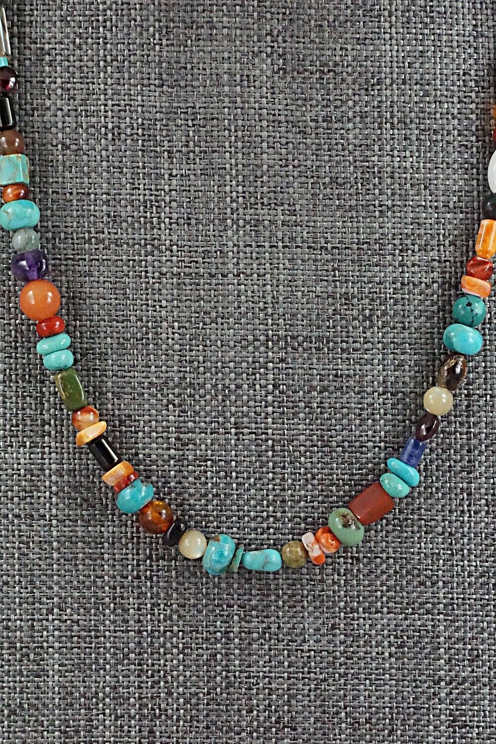 Multi-Stone and Sterling Silver Necklace - Helen Tsosie