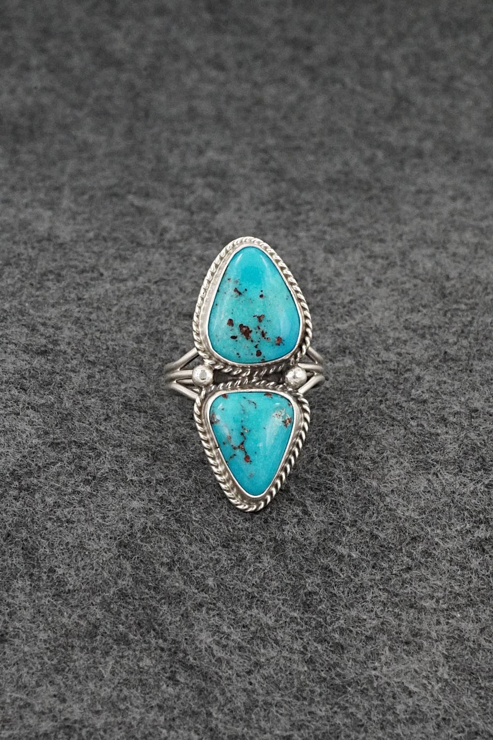 Turquoise & Sterling Silver Ring - Eugene Gruber - Size 8