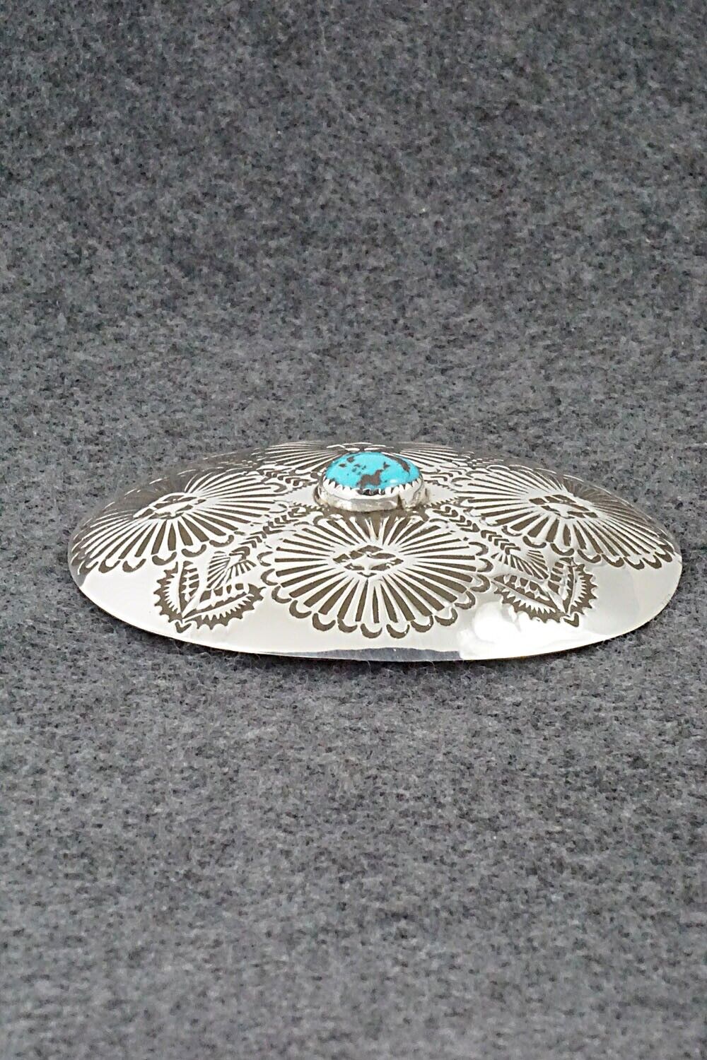 Turquoise & Sterling Silver Belt Buckle - Shirley Silver
