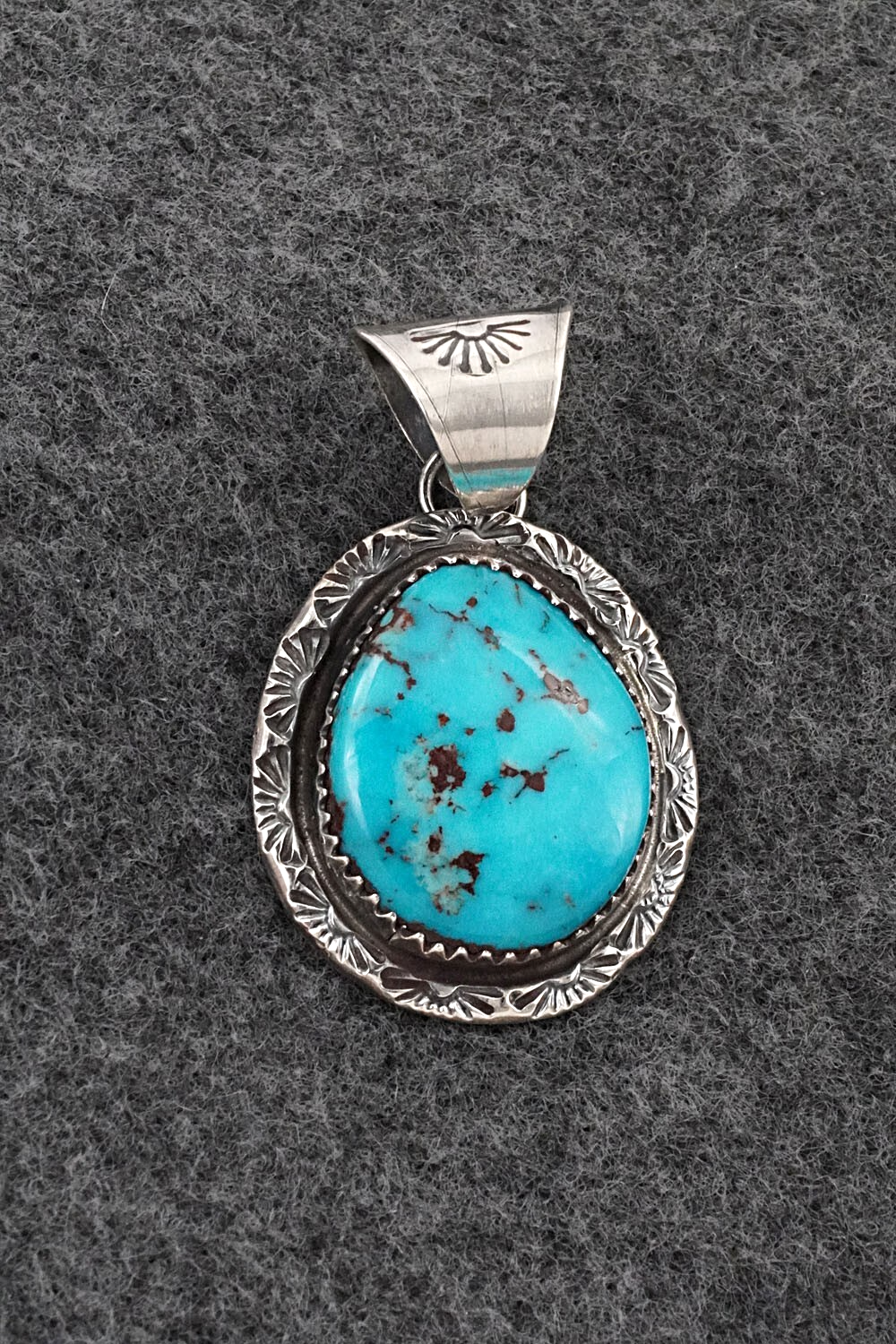 Turquoise & Sterling Silver Pendant - Ernest Hawthorne