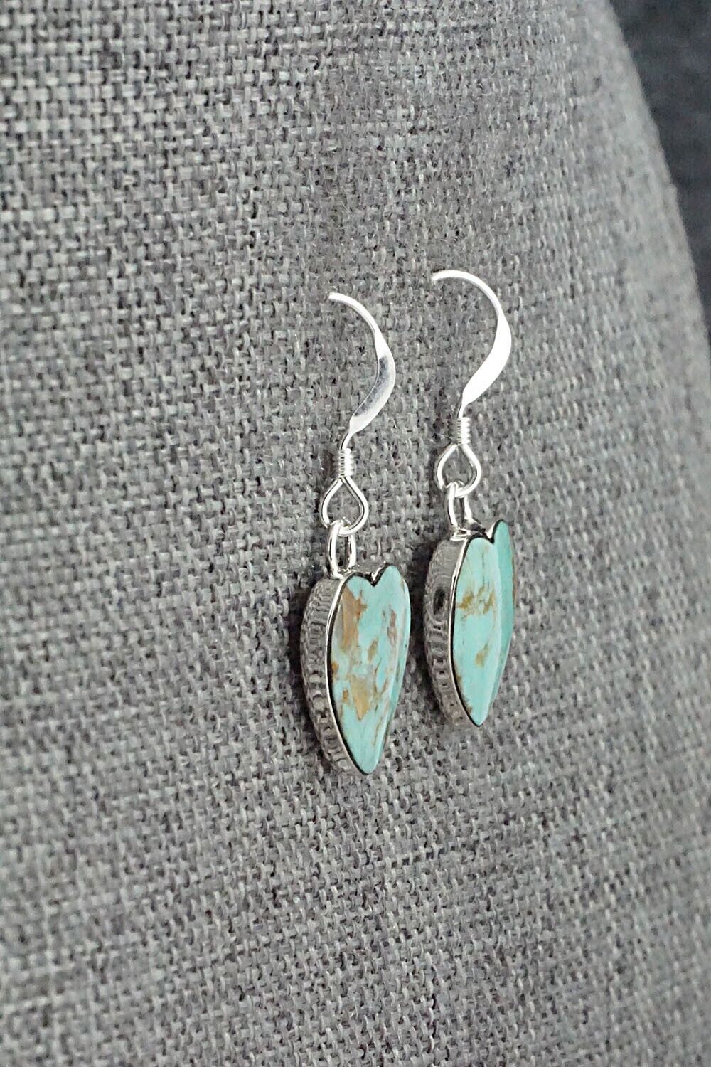 Turquoise and Sterling Silver Earrings - Sonyei Coho