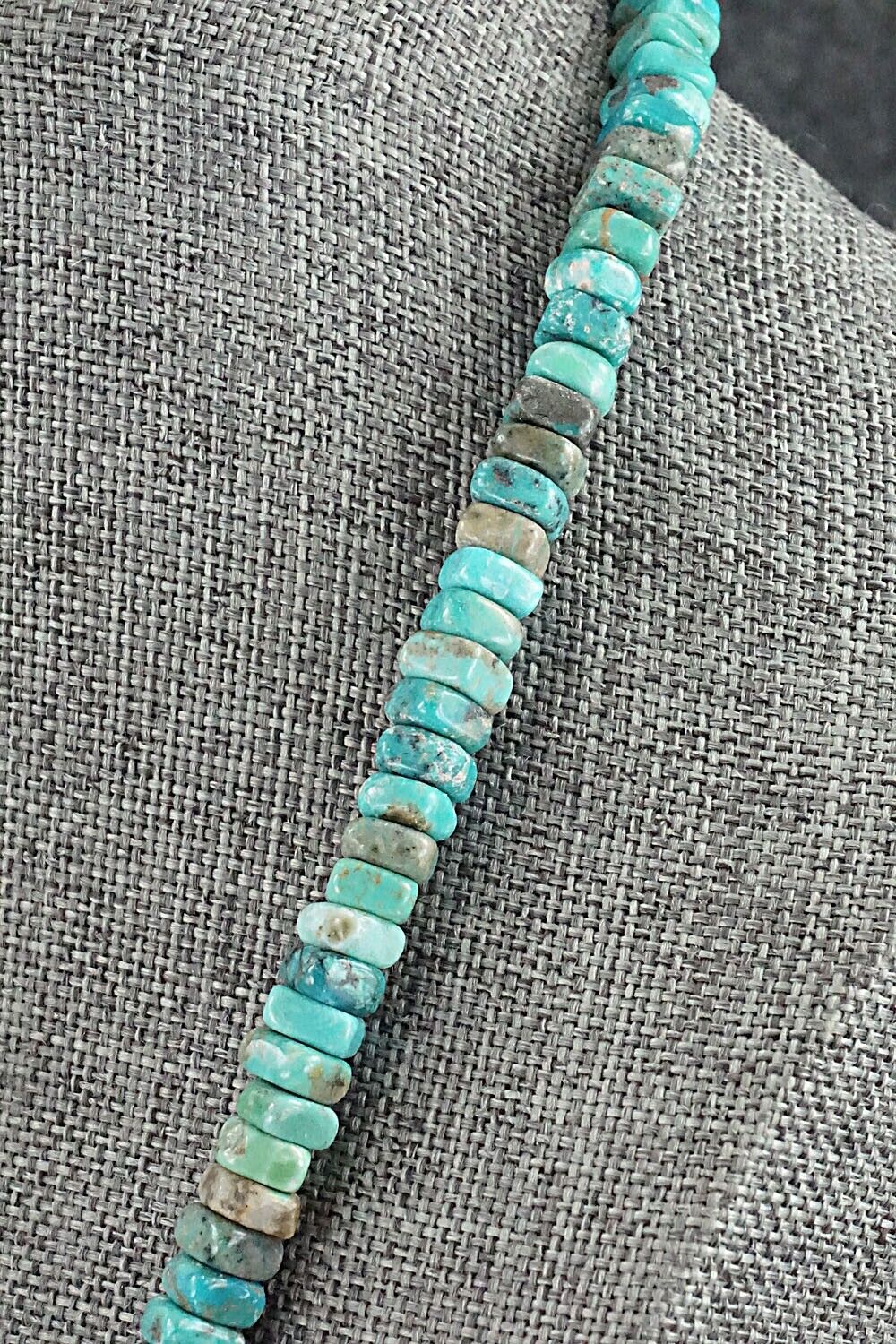 Turquoise & Sterling Silver Necklace 18" - Doreen Jake