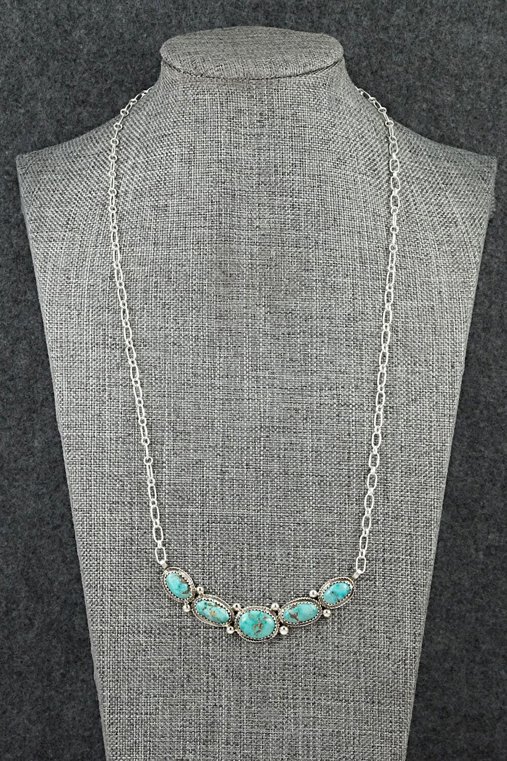 Turquoise & Sterling Silver Necklace - Ernest Hawthorne