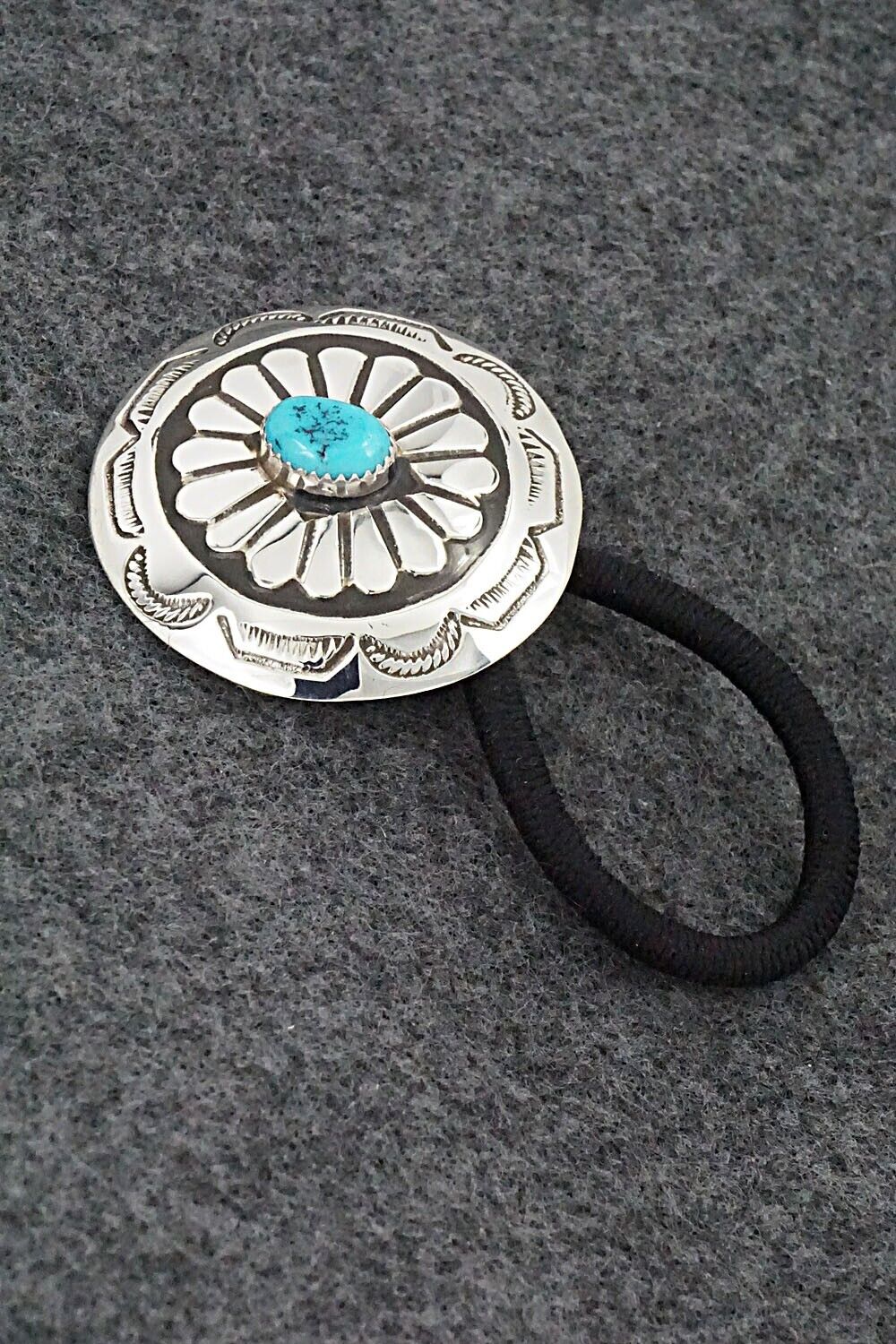 Turquoise & Sterling Silver Hair Tie - Jolene Begay