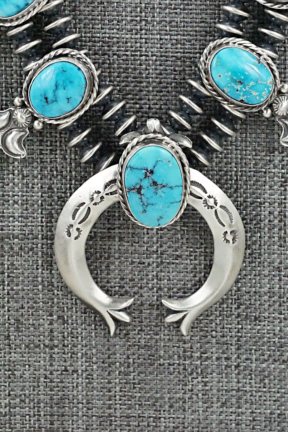 Turquoise & Sterling Silver Squash Blossom Set - Adrienne Gordon