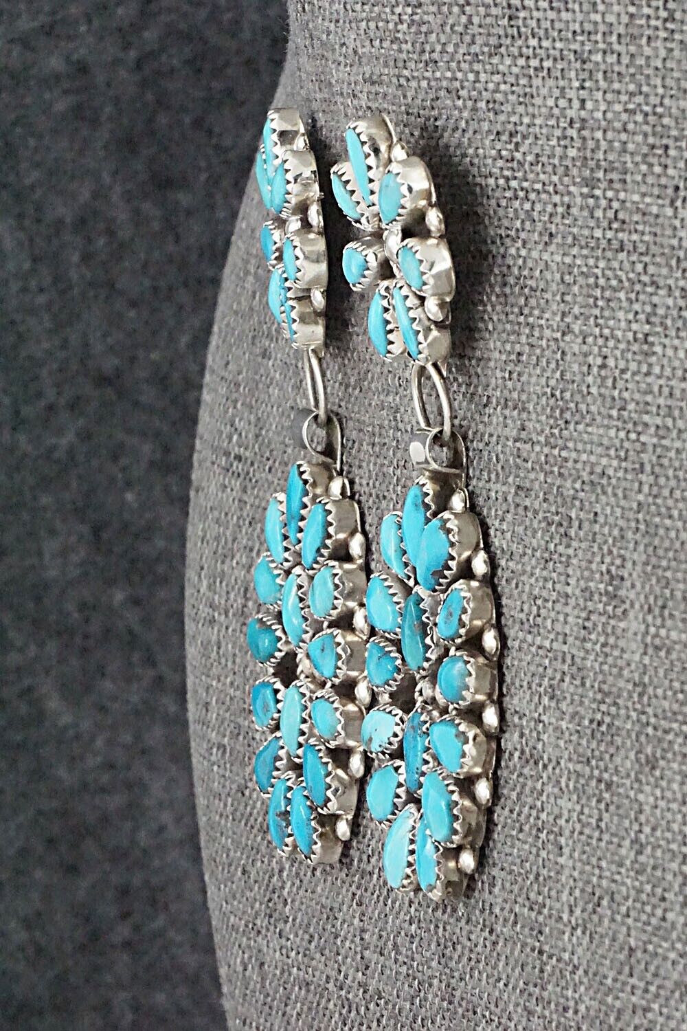 Turquoise & Sterling Silver Earrings - Eunise Wilson