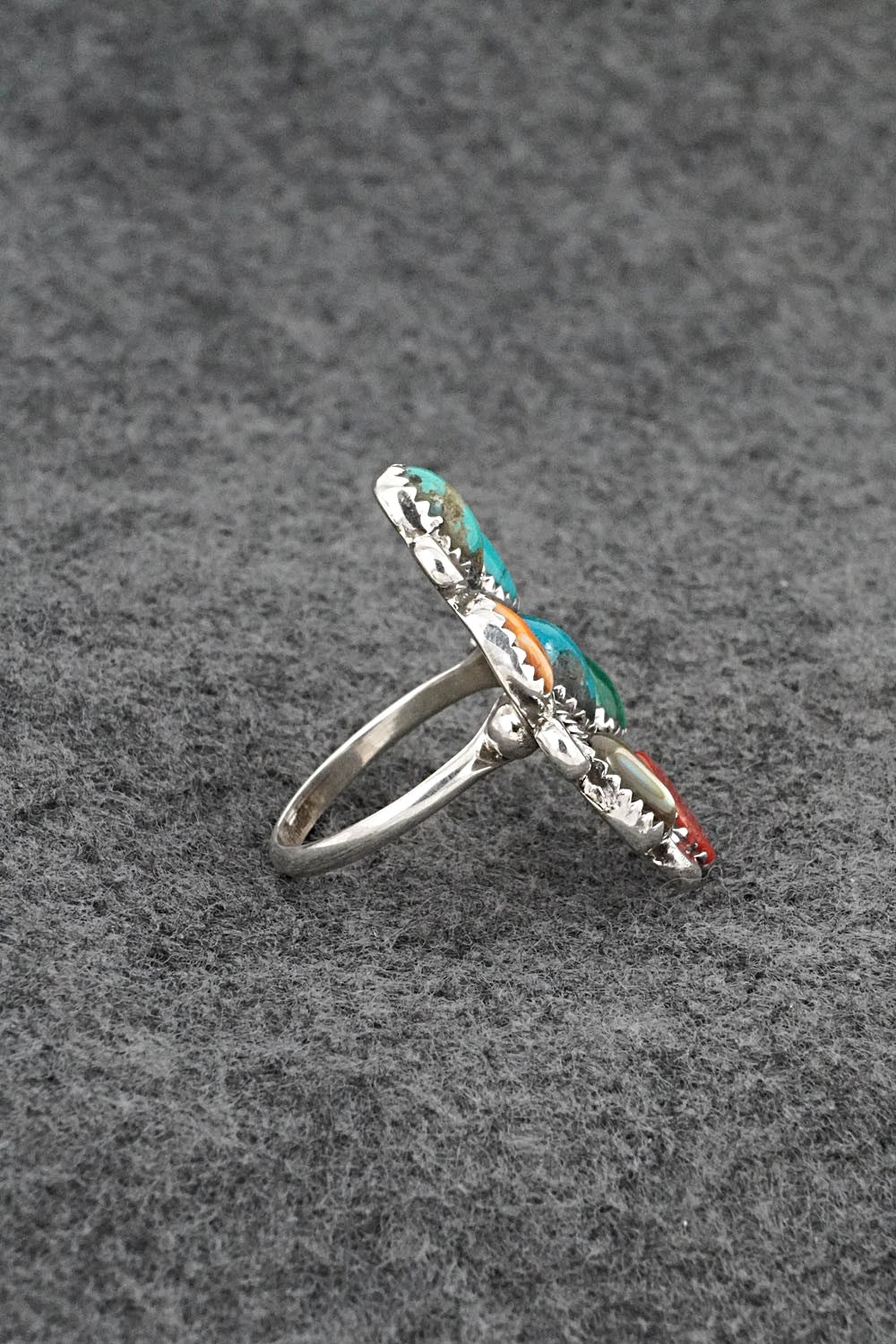 Multi-Stone & Sterling Silver Ring - Priscilla Reeder - Size 8