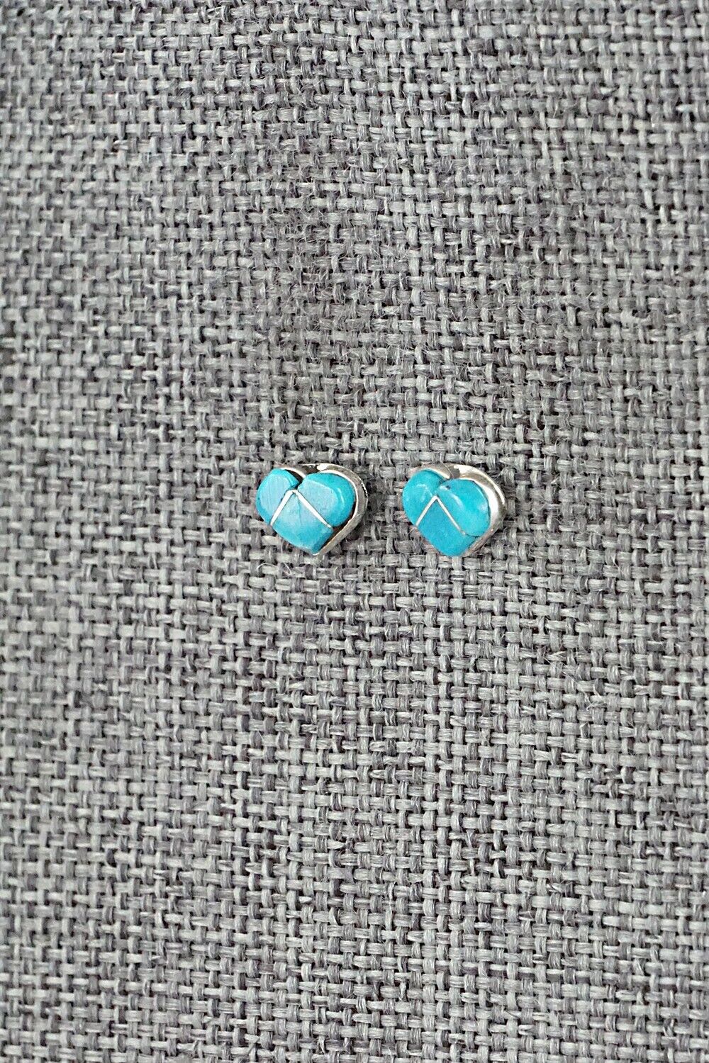 Turquoise & Sterling Silver Inlay Earrings - Linda Chavez