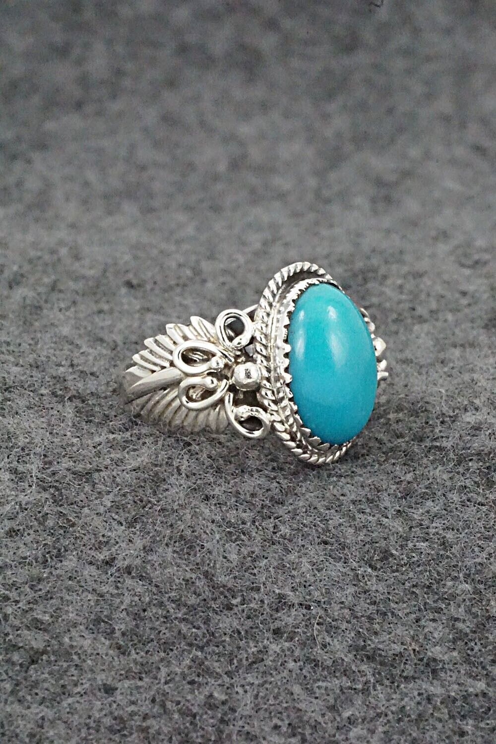 Turquoise & Sterling Silver Ring - Jeannette Saunders - Size 7