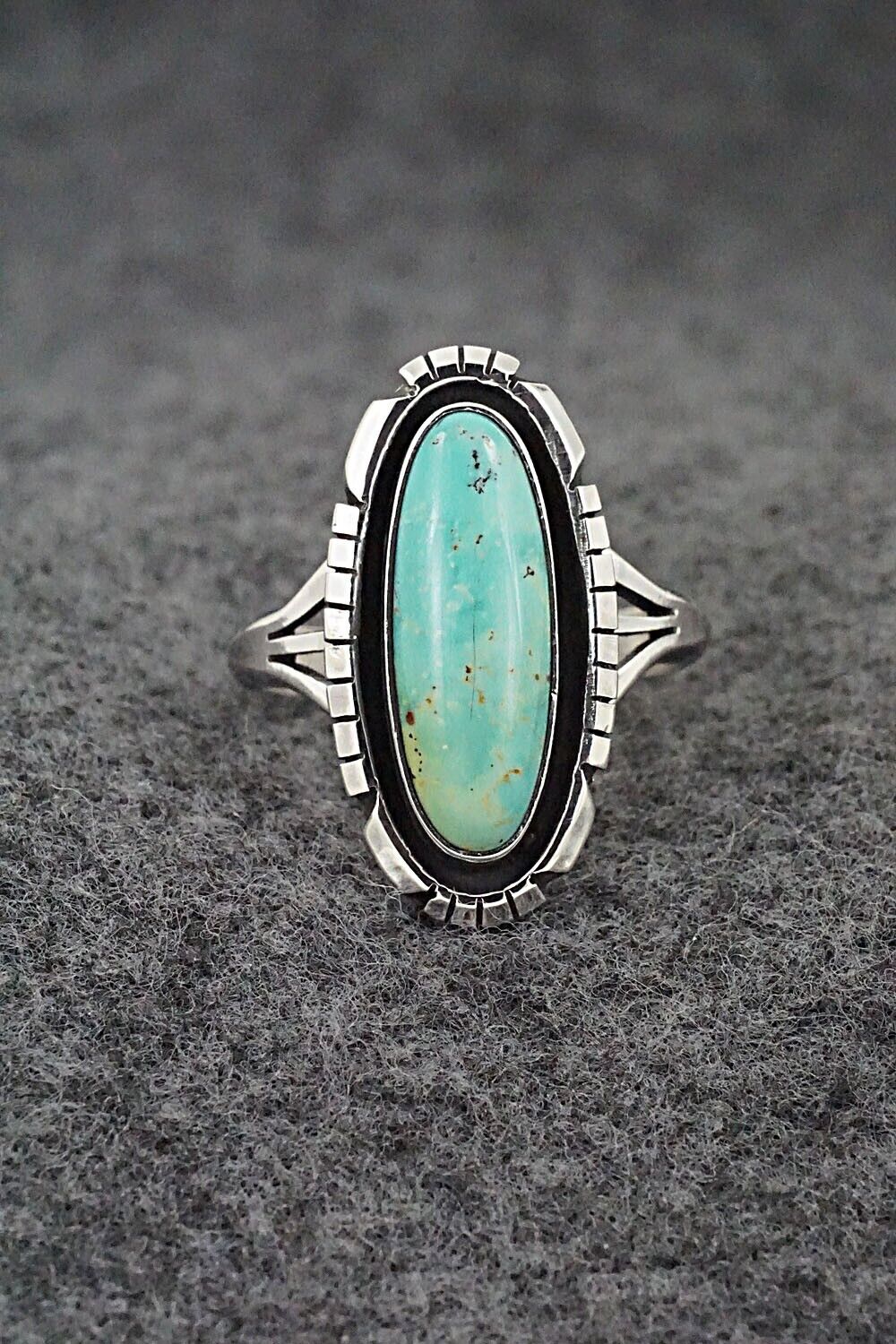 Turquoise & Sterling Silver Ring - Amos Begay - Size 9.25