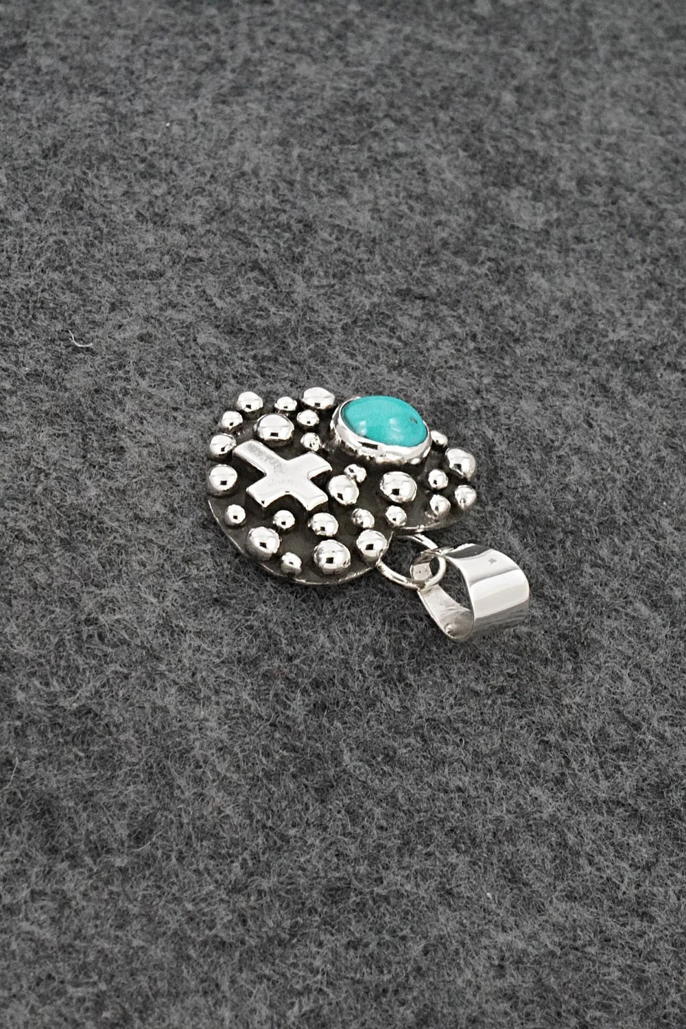 Turquoise & Sterling Silver Pendant - Raymond Coriz