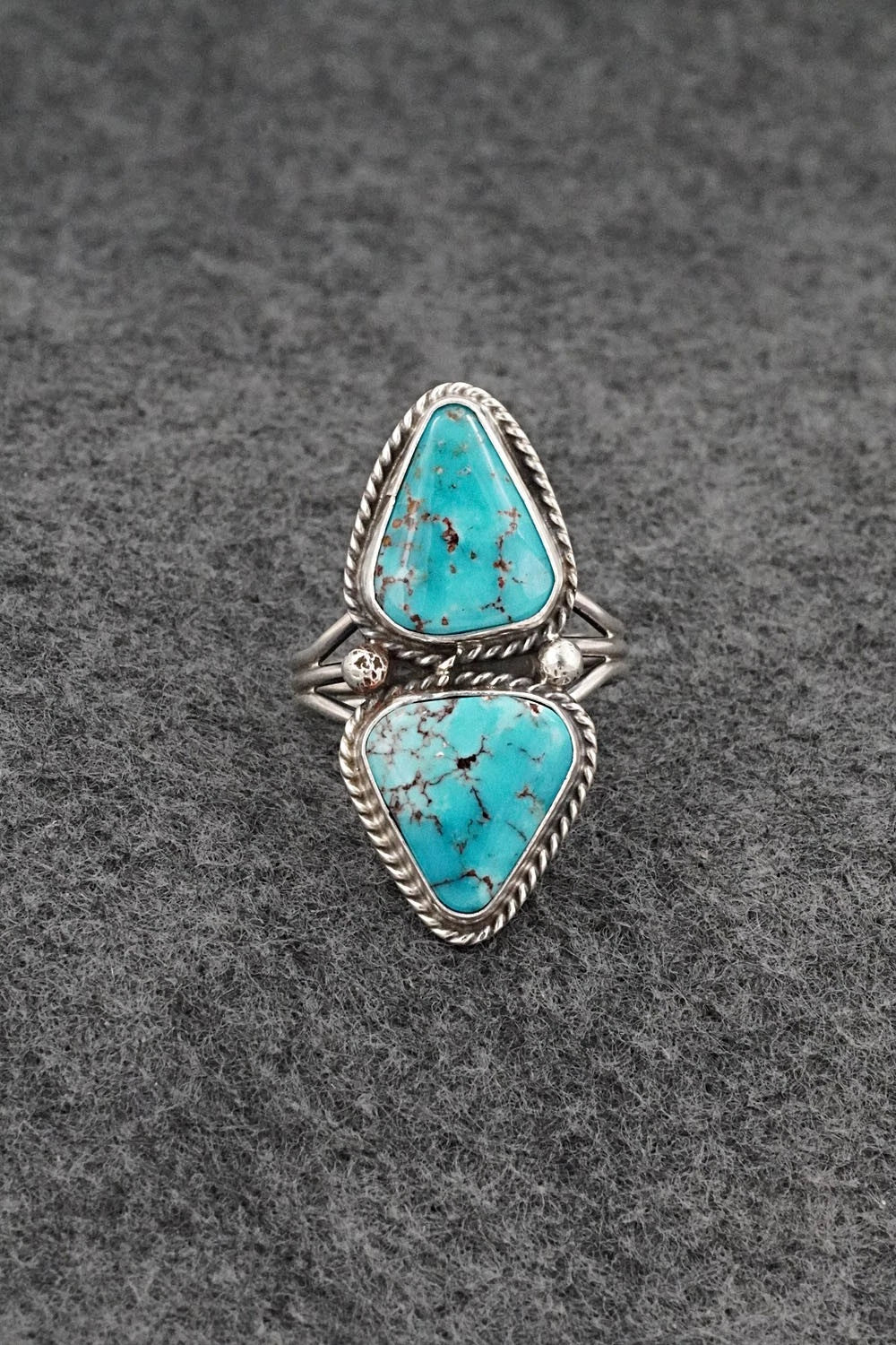 Turquoise & Sterling Silver Ring - Eugene Gruber - Size 8