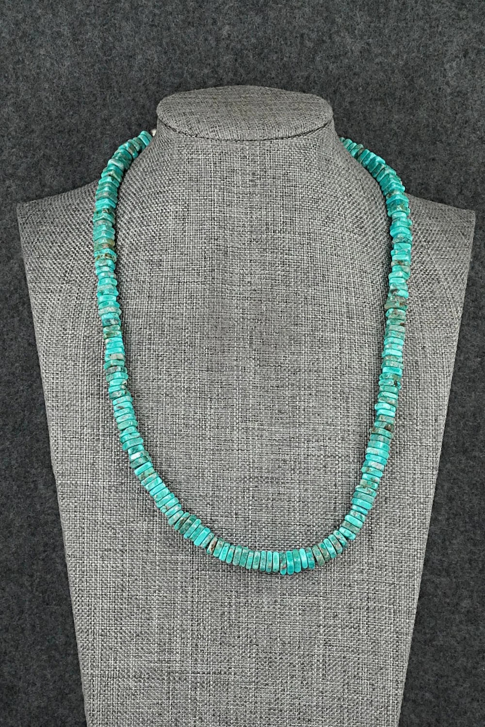 Turquoise & Sterling Silver Necklace 18" - Doreen Jake