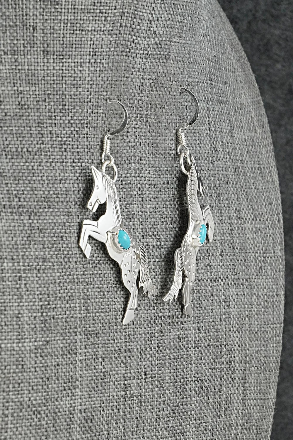 Turquoise & Sterling Silver Earrings - Louise Yazzie