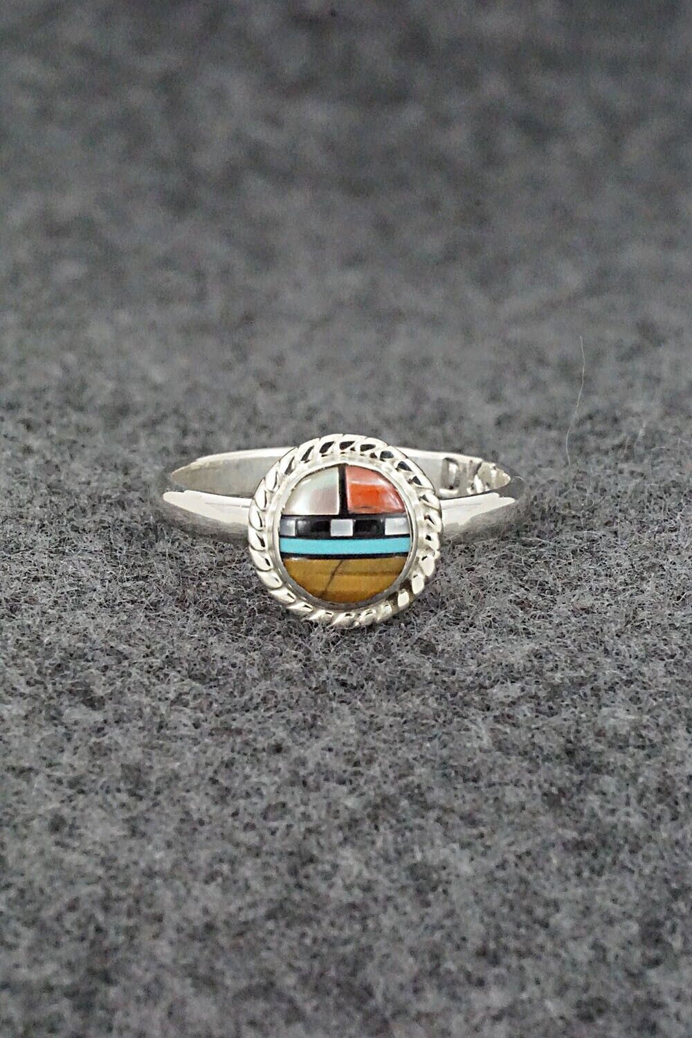 Multi-Stone & Sterling Silver Ring - Delbert Kallestewa Jr. - Size 9.5