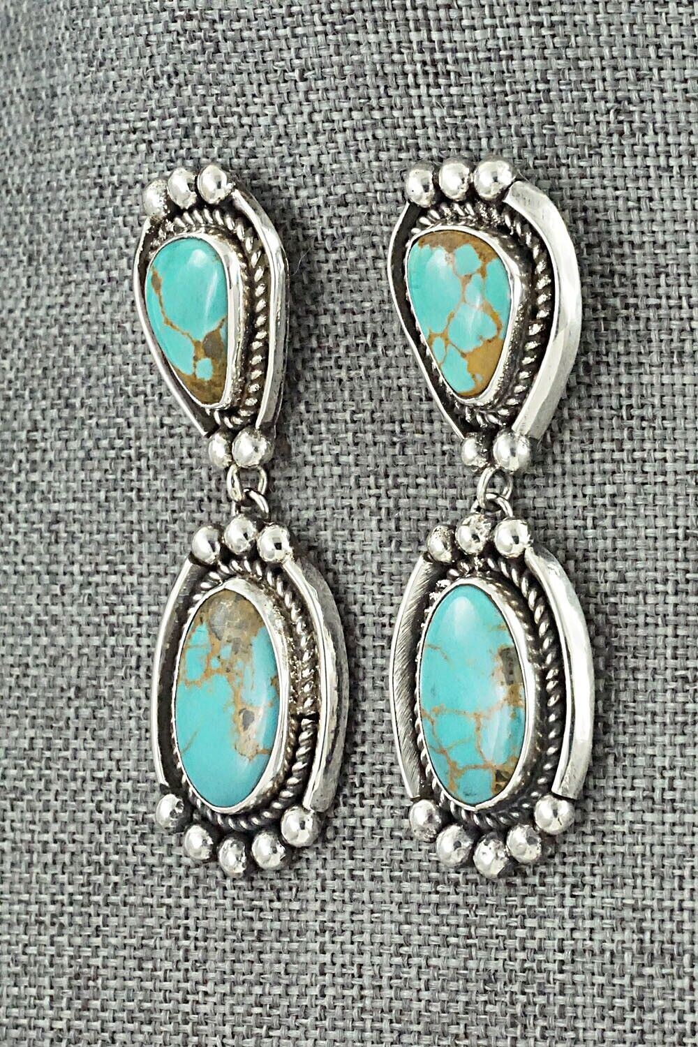 Turquoise & Sterling Silver Squash Blossom Set - Mike Platero