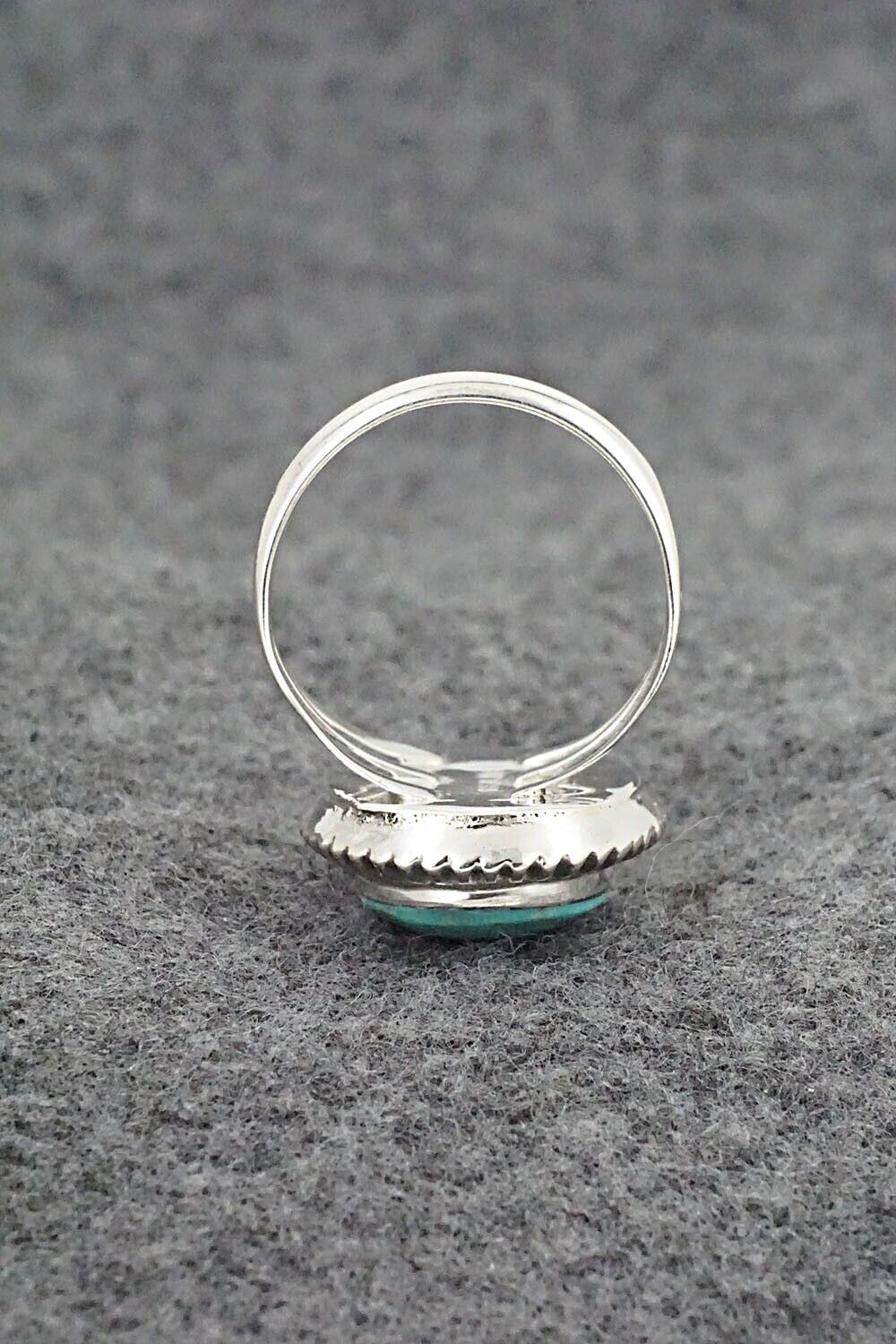 Turquoise & Sterling Silver Ring - Kenny Lonjose - Size 8.5