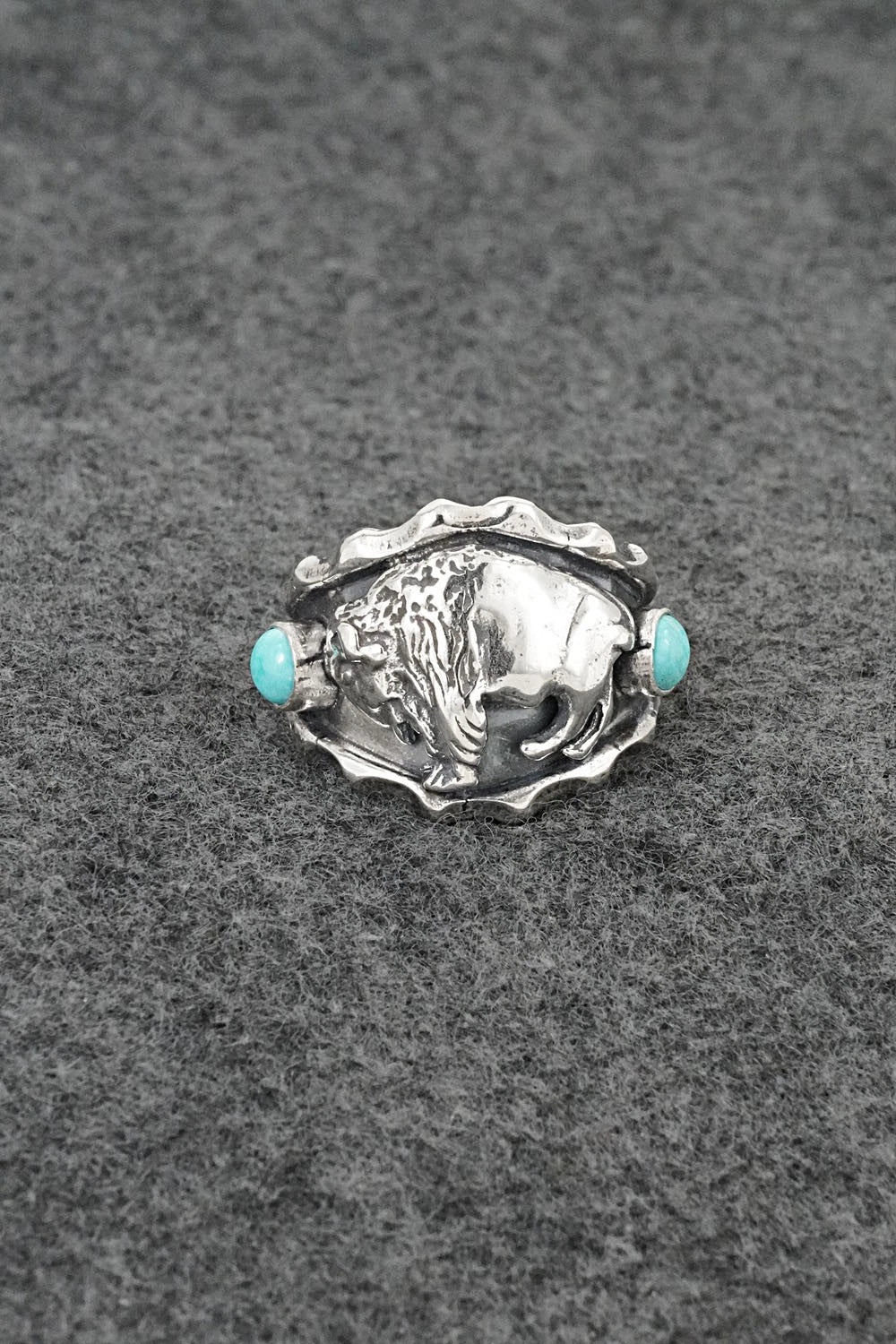 Turquoise & Sterling Silver Ring - Genevieve Francisco - Size 11