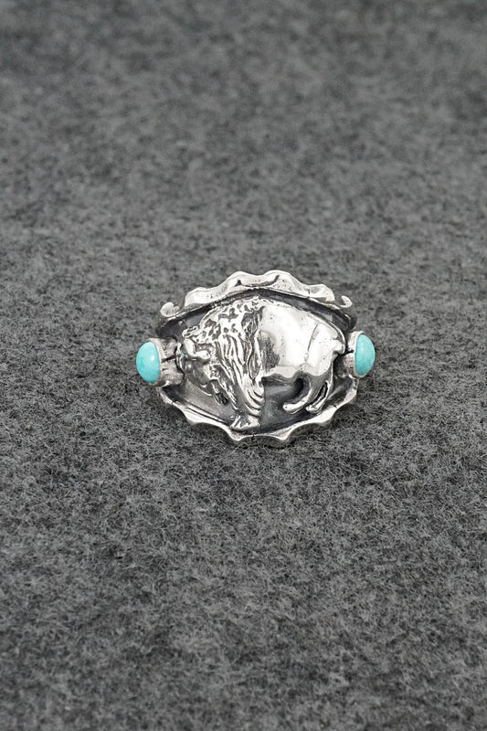 Turquoise & Sterling Silver Ring - Genevieve Francisco - Size 11