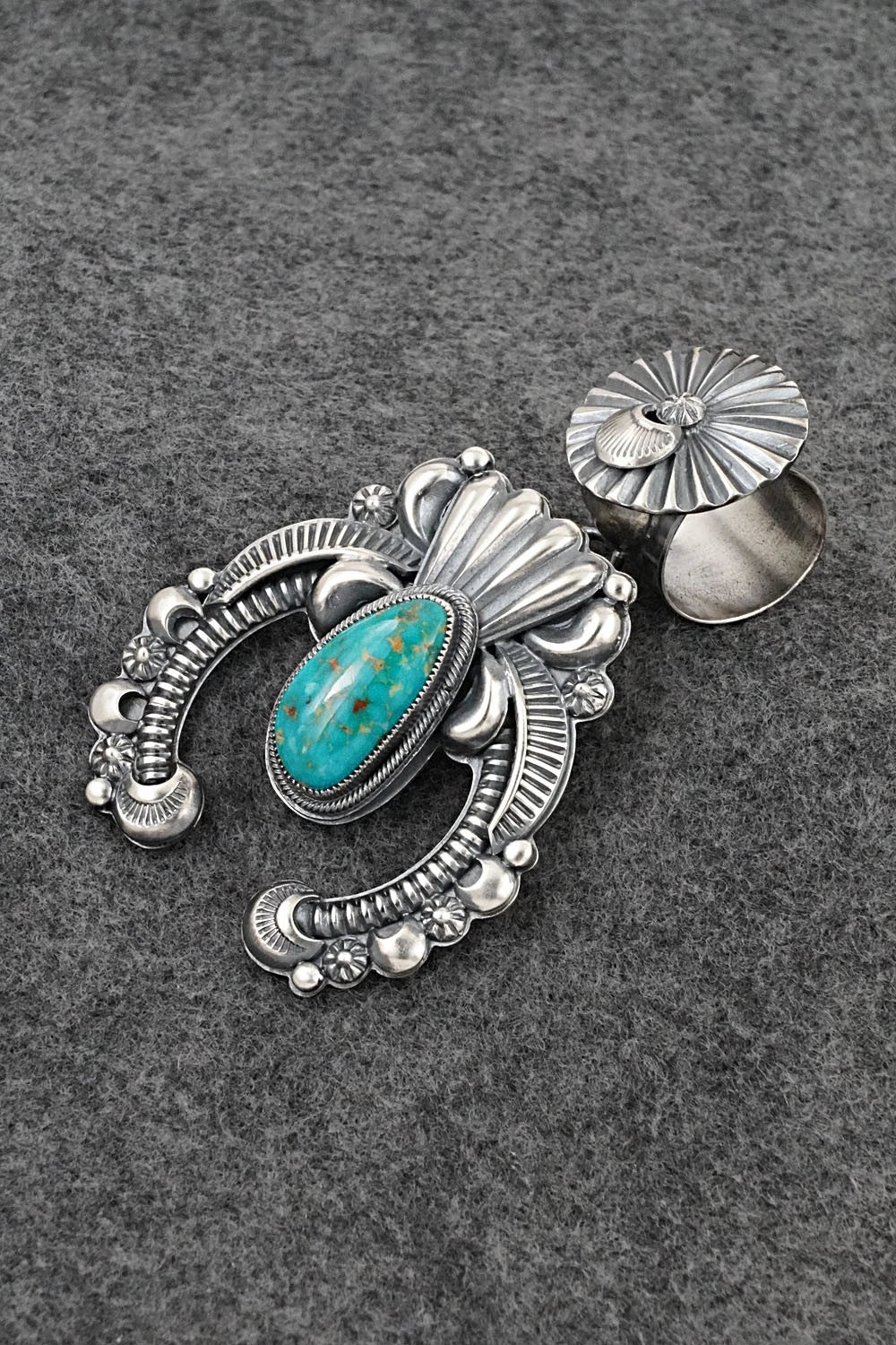 Turquoise & Sterling Silver Pendant - Delbert Gordon
