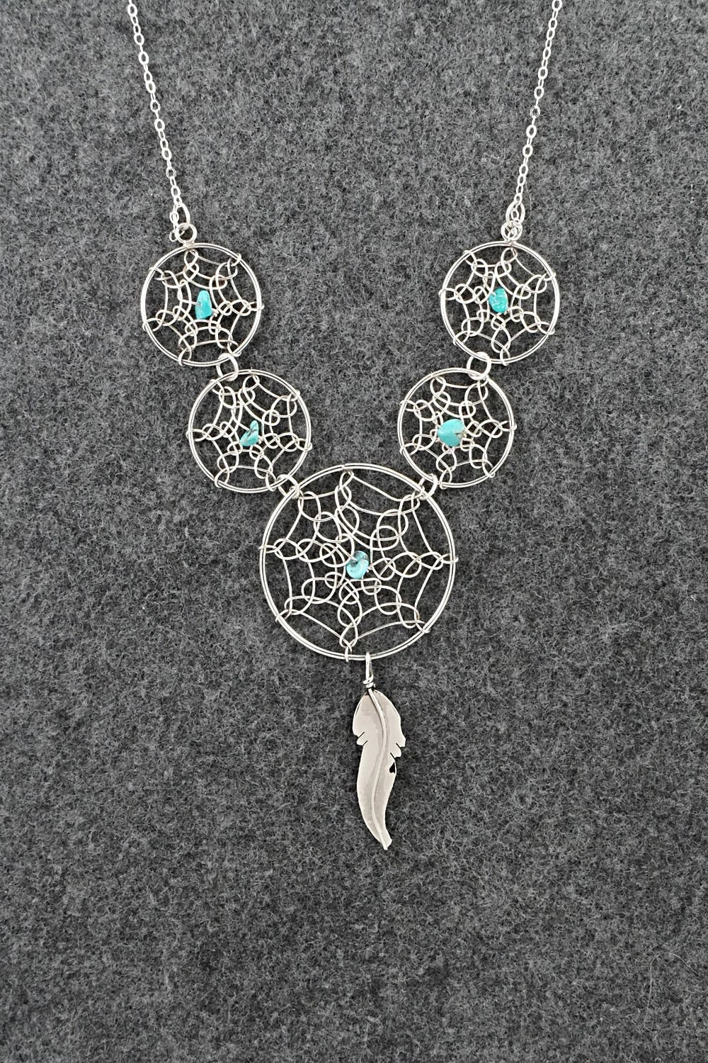 Turquoise & Sterling Silver Necklace - Lorenzo Arviso