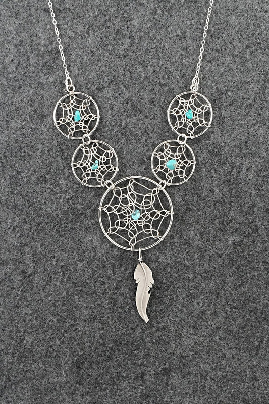 Turquoise & Sterling Silver Necklace - Lorenzo Arviso