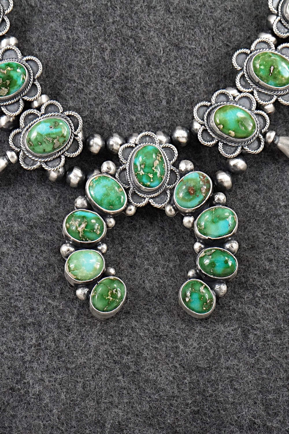 Turquoise & Sterling Silver Squash Blossom Set - Darrin Livingston