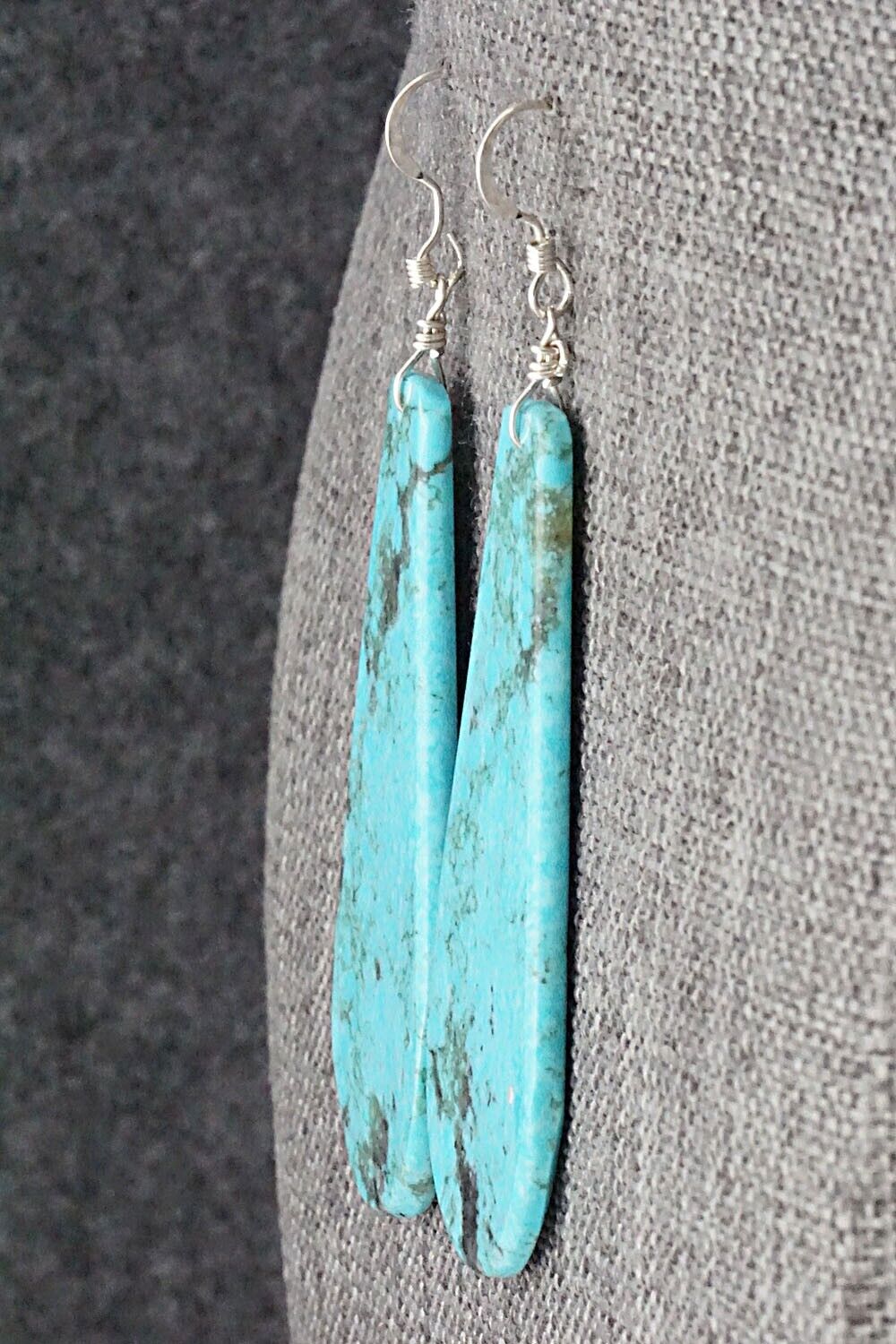 Turquoise & Sterling Silver Earrings - Lupe Lovato