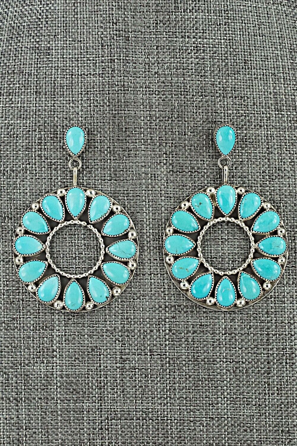 Turquoise & Sterling Silver Earrings - Anthony Skeets