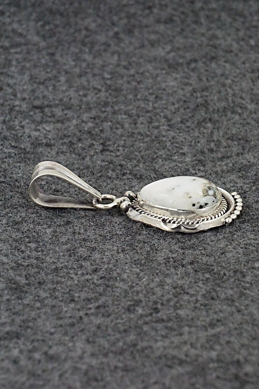 White Buffalo & Sterling Silver Pendant - Samuel Yellowhair