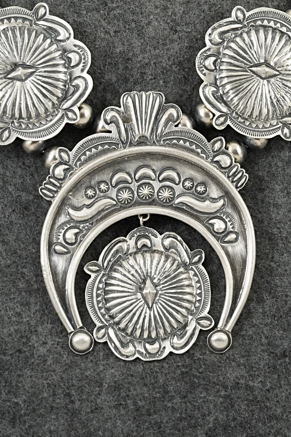 Sterling Silver Squash Blossom Necklace - Terry Charlie