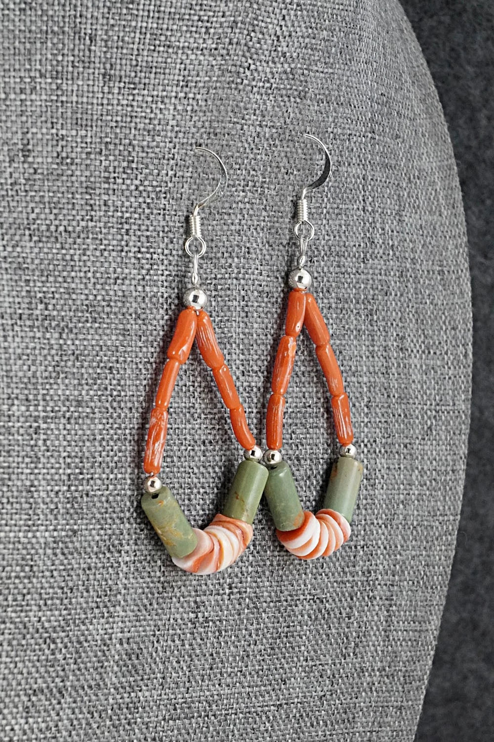 Spiny Oyster, Turquoise & Sterling Silver Necklace Set - Erika Brown