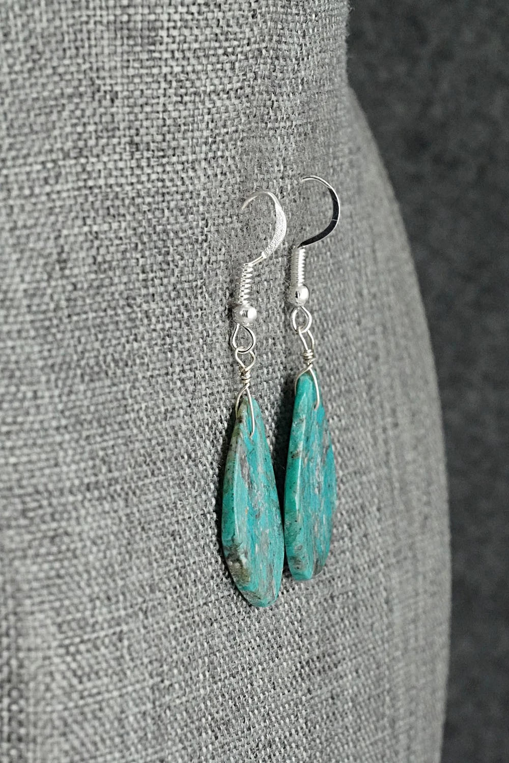 Turquoise & Sterling Silver Earrings - Louise Pete