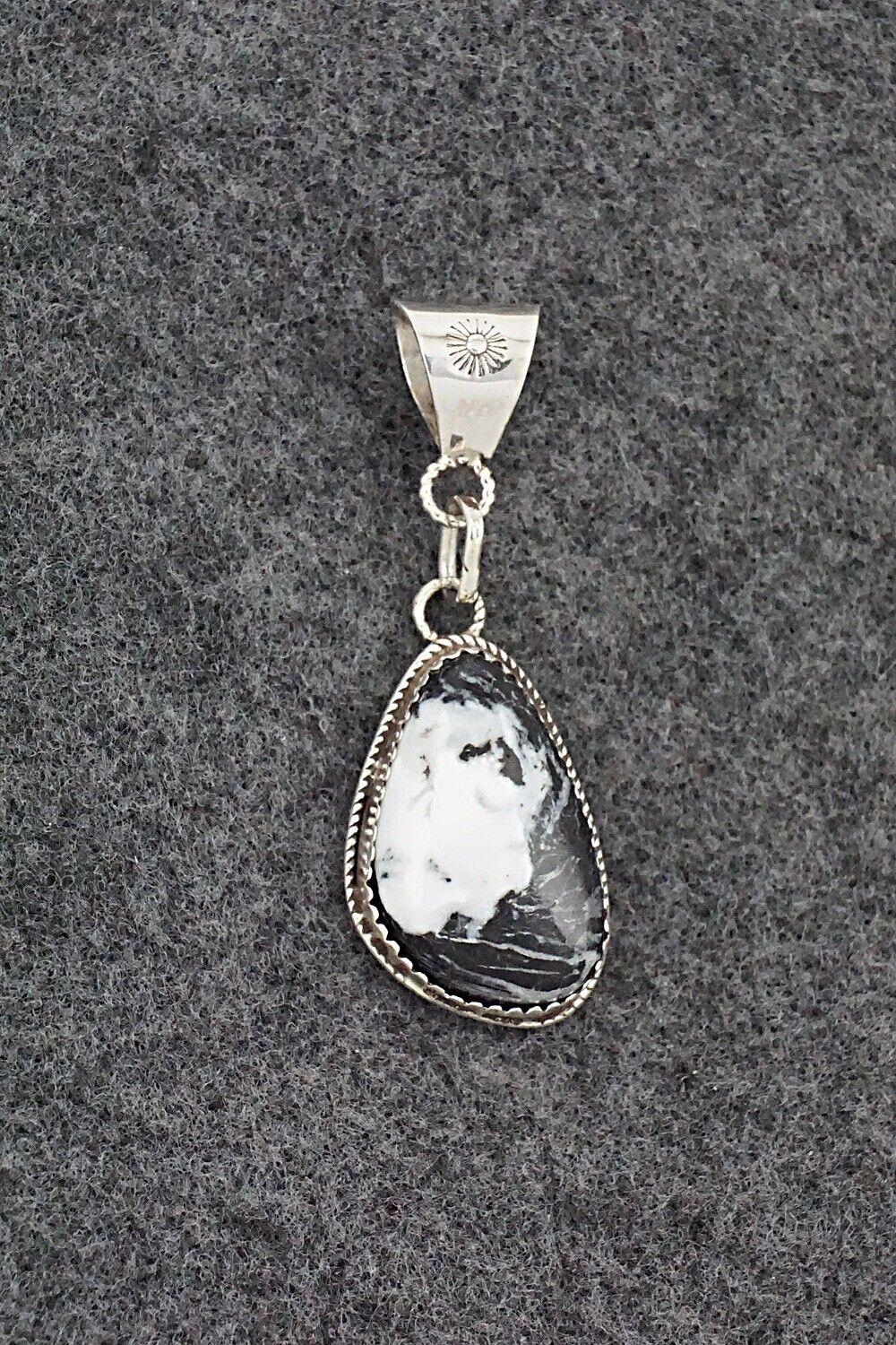 White Buffalo & Sterling Silver Pendant - Ernest Hawthorne