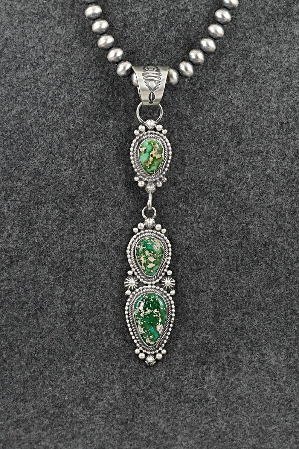 Turquoise & Sterling Silver Necklace - Tom Lewis