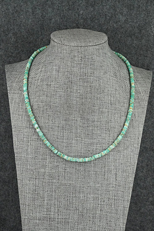Turquoise & Sterling Silver Necklace 17" - Doreen Jake